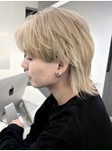 池袋メンズブリーチハイトーンカラー韓国センターパート襟足あり