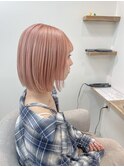◆【透明感】ピンクベージュ×艶ボブ×リペアリティ