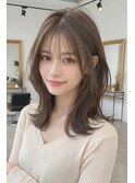 ハッシュカットシースルーバングフレンチバングレイヤーカット