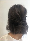 ツイストハーフアップ ボブ
