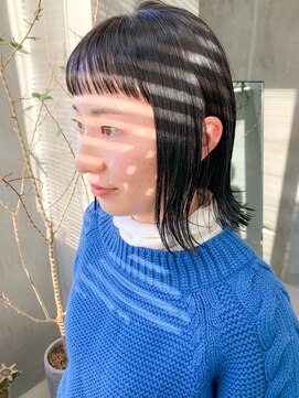 テトヘアー(teto hair) 外ハネボブ、オン眉、ワイドバング、スリークボブ