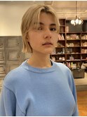 ブロンドベージュボブ