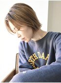 ベージュ/切りっぱなし/ボブ/U24