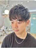 刈り上げツーブロック王道マッシュショートビジネスメンズヘア