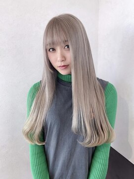 アース コアフュールボーテ 佐久平店(EARTH coiffure beaute) ホワイトミルクティー_ハイトーン_ケアブリーチ_髪質改善カラー