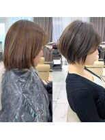 アンド ストーリーズ(&STORIES) ショートボブ髪型20代30代前髪あり前髪なし面長丸顔【荒牧】AY