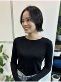 切りっぱなしボブ 外ハネ ボブ 前髪なし ミニボブ 大須
