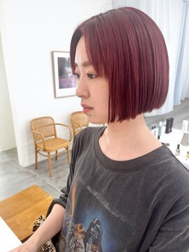 オンド(onde) レッドカラーボブ