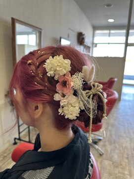 ハピネス 泊店(happiness) 編み込みシニヨン