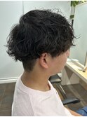 メンズカットツイストスパイラルパーマシャドウパーマショート