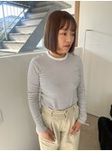 ブラウンベージュ×ボブ