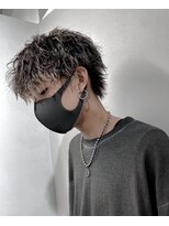 オーシャントーキョーハラジュク(OCEAN TOKYO harajuku) メンズマッシュウルフハイライト緩め波巻きシャドウパーマ