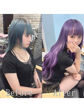 あるじゃんすー 町田店 パープル#シールエクステ#韓国#くびれヘア#デザインカラー#町田