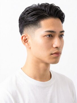 フェード/七三アップバング/爽やか/ビジネス/メンズショート