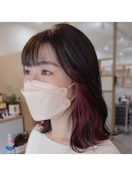 ロッカヘアエジェ(ROCCA hair eje.) グランマッシュチラ見せレッドインナー