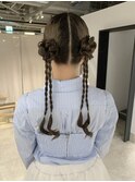 ツインお団子 カチモリ ヘアアレンジ ヘアセット <渋谷>