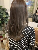 アミュレ(Amule)&nbsp;うる艶オリーブグレージュカラー前髪ありロング30代梅ヶ丘美容室