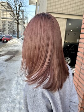 イト(ito.) ピンクベージュレイヤー_ボブウルフ_ココアベージュ