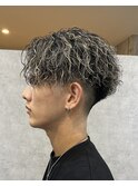 ツイストスパイラル波巻きパーマハイライトパーマメンズ