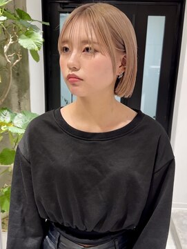 ヨーク(YOKE) 【YOKE】切りっぱなしボブ縮毛矯正丸くならないボブブロンド金髪