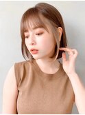 くせ毛風カール前髪シースルーバングサイドバング結べるボブ