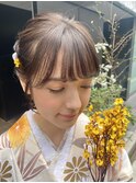 袴ヘア メイク 編みおろし