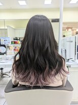 プールドゥマン 屯田(POUR DEMAIN)&nbsp;裾カラーピンク/ロング/ブリーチ/屯田