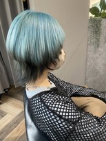 マーレ(MARLE./)&nbsp;クールな仕上がり！水色ウルフ×ブラックエンドカラー