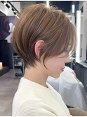 静岡ショートカット切りっぱなしボブくびれショートグレイカラー