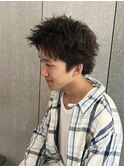 メンズショートスパイキーショートスパイキーバングソフトパーマ