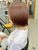 ヒビヲ(HIBIO)&nbsp;タッセルボブ切りっぱなしボブピンクベージュショートボブ韓国