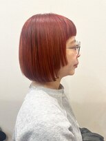美容室ヒラトヤ 都南店&nbsp;カッパーレッド×ぱっつん丸みボブで一気に垢抜ける旬ヘア