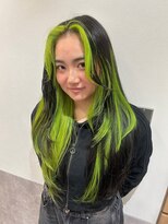 アース 酒田店(HAIR&MAKE EARTH)&nbsp;ライムグリーン×デザインカラー
