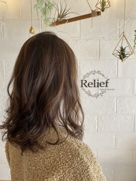 リリーフ(hair&beauty Relief) 【Relief】ゆるふわミディ