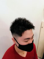 レガロ 北口店(REGALO)&nbsp;2ブロックフェード×バーバースタイル×ショート×暗髪/40代50代