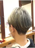 脱白髪染め/ダブルカラー/ベリーショート