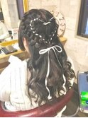 ガーリー甘かわハーフアップスタイル
