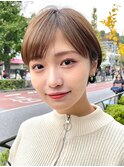 30代40代50代　大人女性/前髪ありショートボブ/ショートヘアUP