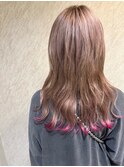 裾カラーピンク系