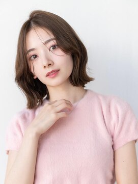 ケアリー 浦和美園(Carelly) 大人かわいい前髪セシルカットココアブラウンフリンジウェーブ