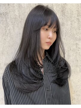 サイン 表参道(SIGN) 韓国ヘアグレージュカラーブリーチ無し髪質改善イヤリングカラー