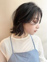 外ハネぱつっとボブ外ハネボブパーマ顔まわりレイヤーボブウルフ