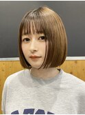 ハイライトカラーミルクティーベージュレイヤーカット