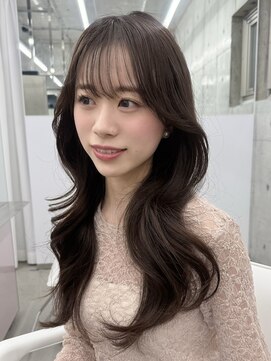 エヌアイ オモテサンドウ(ni omotesando) 韓国くびれヘア 顔まわりカット ショコラグレージュ