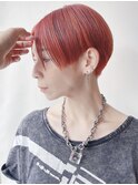 【morio 原宿】刈り上げハンサムショート　オレンジヘアー