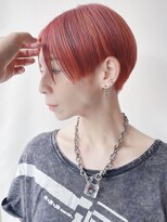 モリオフロムロンドン 原宿本店(morio from London) 【morio 原宿】刈り上げハンサムショート　オレンジヘアー