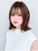 外ハネボブくびれヘアうるツヤ艶感斜めバングサイドバング