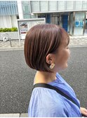 透明感髪質改善カラー内巻きショートボブ小顔艶感