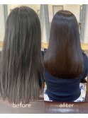 縮毛矯正ビフォーアフター/髪質改善