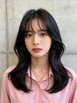 エイチ ウルフカット 大阪梅田(811)&nbsp;レイヤーボブヘアカラーバレイヤージュ50代くるみちゃんヘア